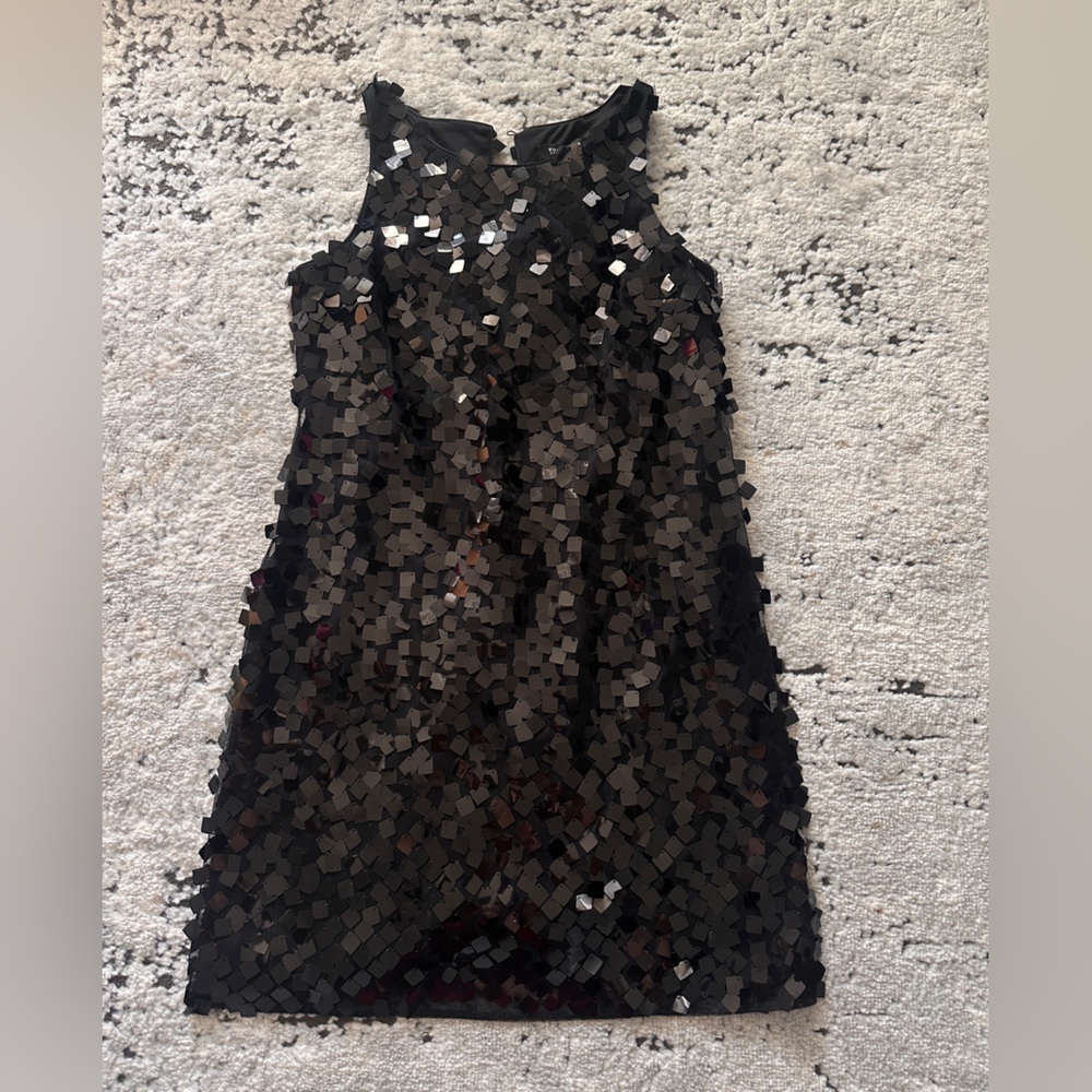 River Island Black Sequin Pencil Skirt